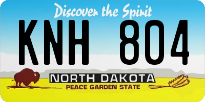 ND license plate KNH804