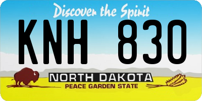 ND license plate KNH830