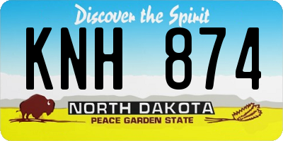 ND license plate KNH874