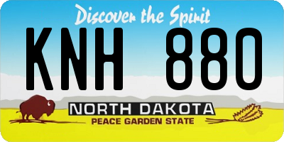 ND license plate KNH880