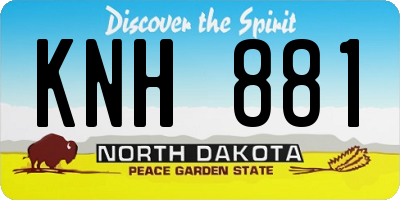 ND license plate KNH881