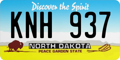 ND license plate KNH937