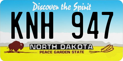 ND license plate KNH947