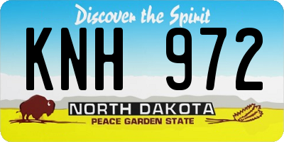 ND license plate KNH972