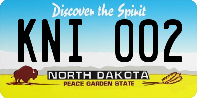 ND license plate KNI002