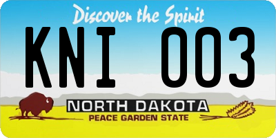 ND license plate KNI003
