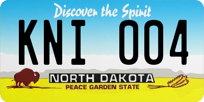 ND license plate KNI004