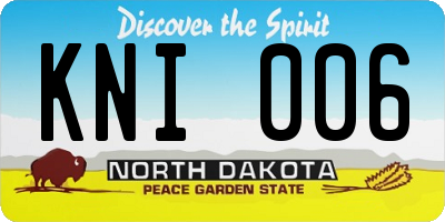 ND license plate KNI006