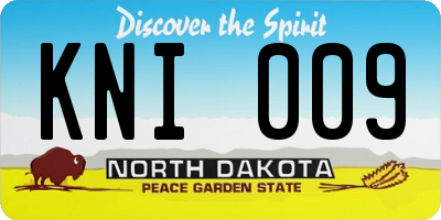 ND license plate KNI009