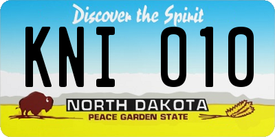 ND license plate KNI010