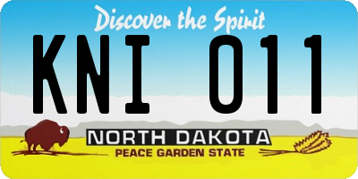 ND license plate KNI011