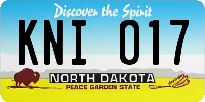 ND license plate KNI017