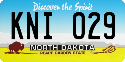 ND license plate KNI029