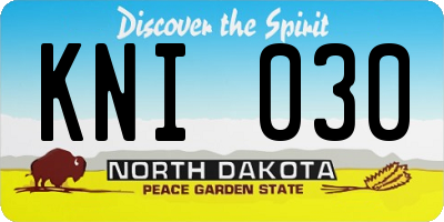 ND license plate KNI030