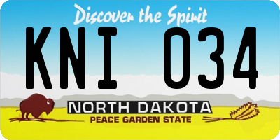ND license plate KNI034