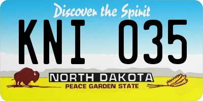 ND license plate KNI035