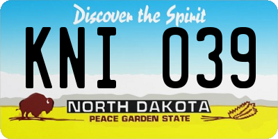 ND license plate KNI039