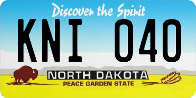 ND license plate KNI040