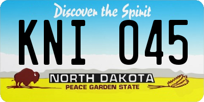 ND license plate KNI045