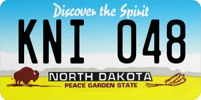 ND license plate KNI048