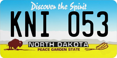 ND license plate KNI053
