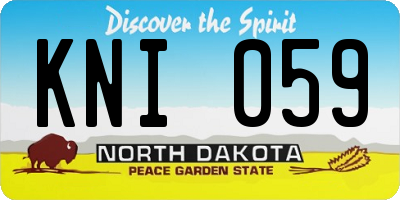 ND license plate KNI059