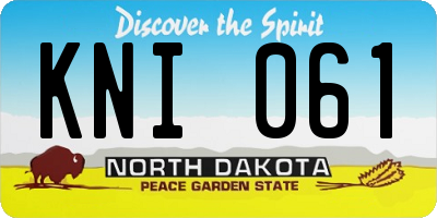 ND license plate KNI061