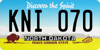 ND license plate KNI070