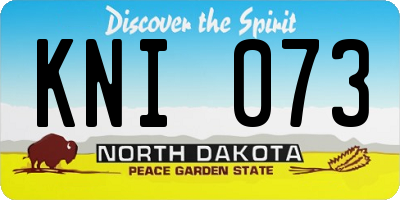 ND license plate KNI073