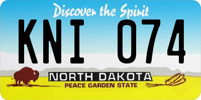 ND license plate KNI074