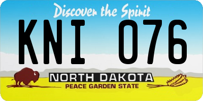 ND license plate KNI076