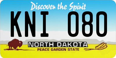 ND license plate KNI080