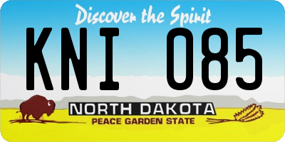 ND license plate KNI085