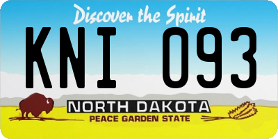 ND license plate KNI093