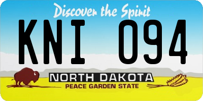 ND license plate KNI094
