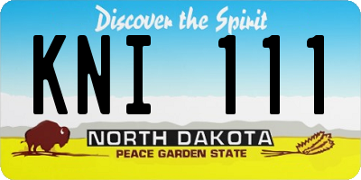 ND license plate KNI111