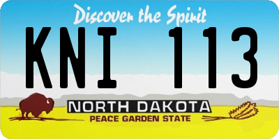 ND license plate KNI113