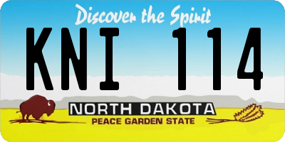 ND license plate KNI114