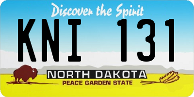 ND license plate KNI131