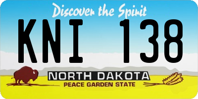 ND license plate KNI138