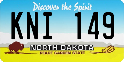 ND license plate KNI149