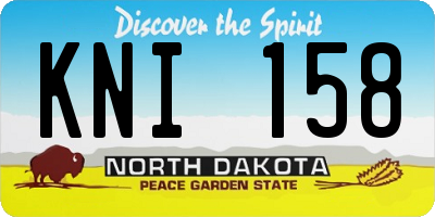 ND license plate KNI158