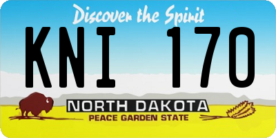 ND license plate KNI170