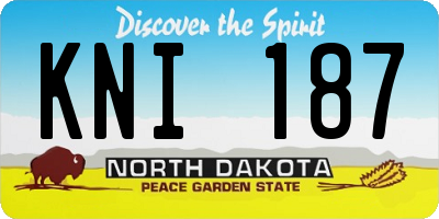 ND license plate KNI187