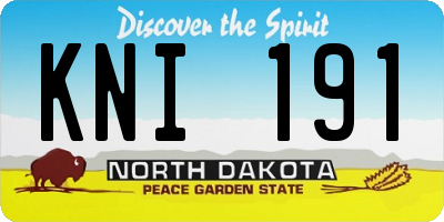 ND license plate KNI191