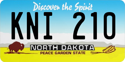 ND license plate KNI210