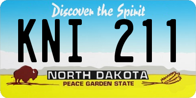 ND license plate KNI211