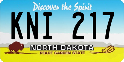 ND license plate KNI217