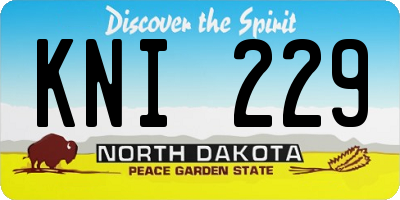 ND license plate KNI229