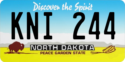 ND license plate KNI244